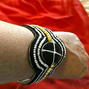 Beaded cuff bracelet